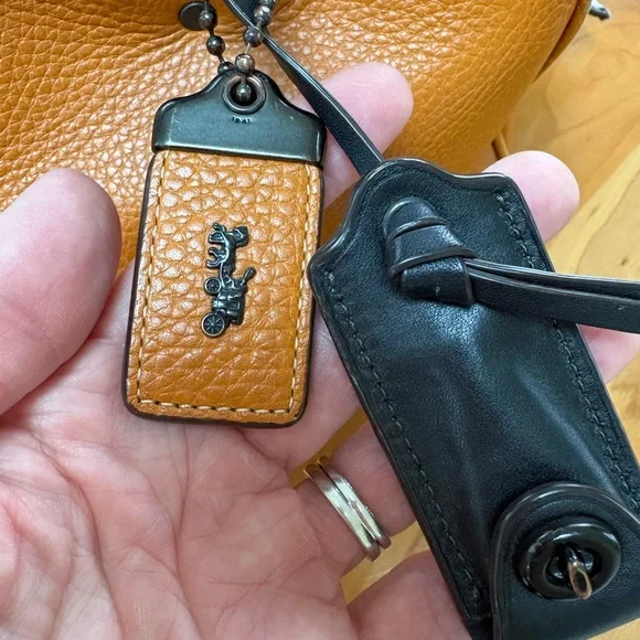 Coach rogue 1941 exotic butterscotch tan purse handbag satchel leather fair - Picture 3 of 15